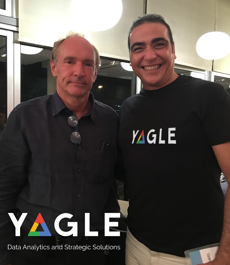Gustavo Bar&oacute;n amb Tim Berners-Lee, inventor de la World Wide Web.